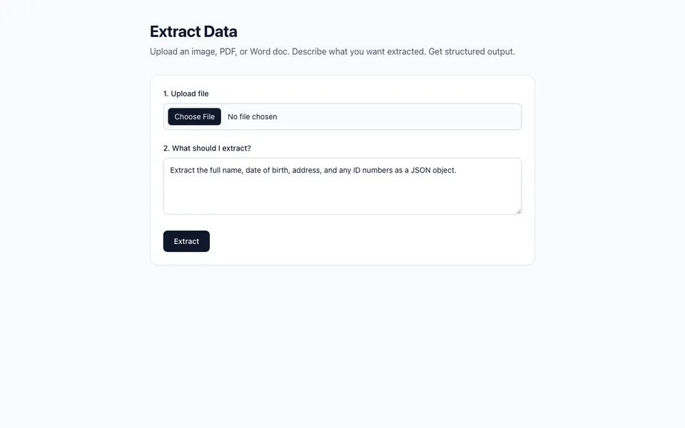 Extract Data — AI Vision OCR