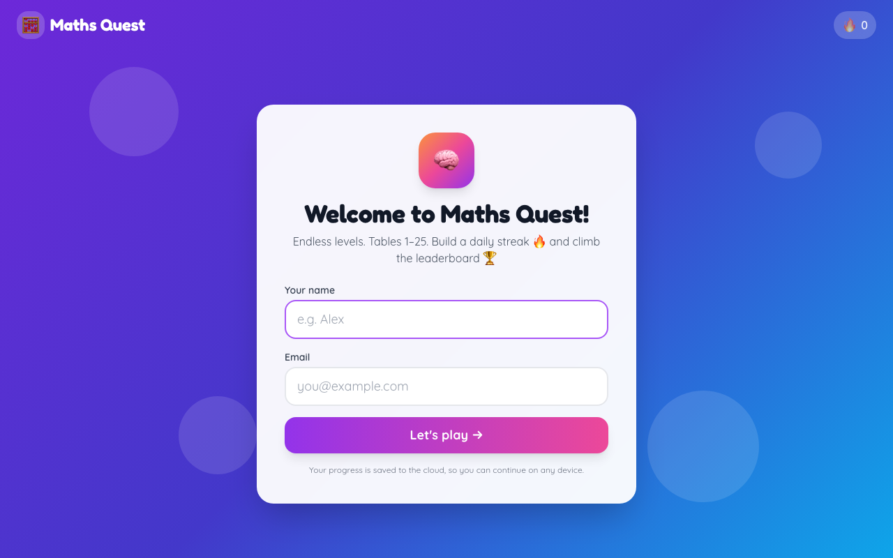 Maths Quest — Adaptive Game