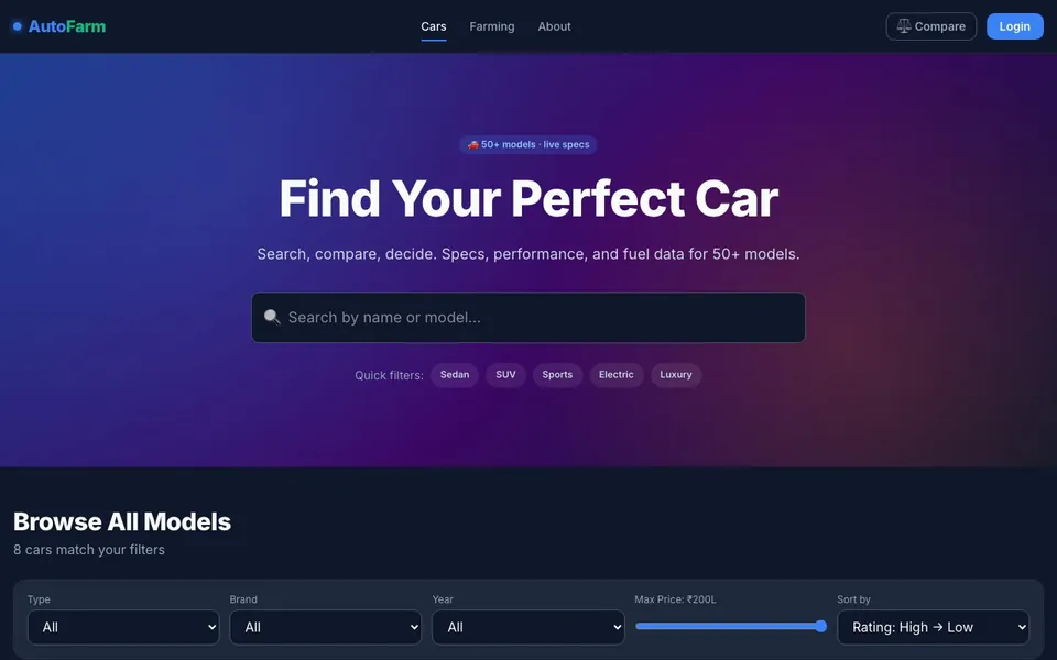 AutoFarm — Cars & AI Farming