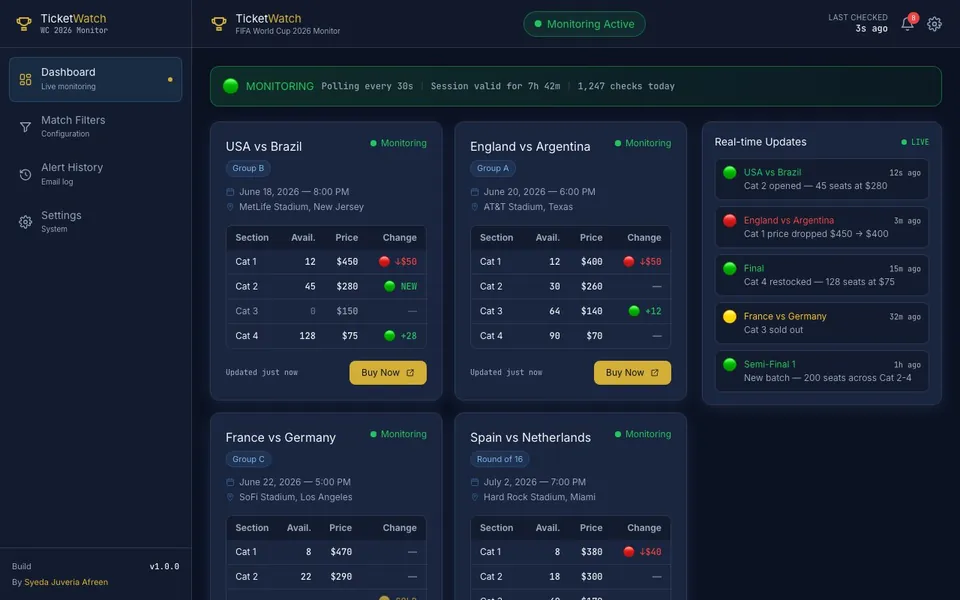 TicketWatch — World Cup 2026